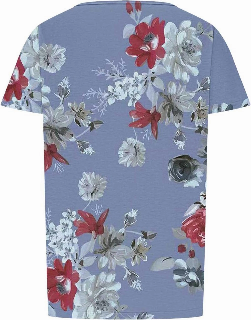 Ceboyel Womens Boho Summer Tops 2024 Pleated Scoop Neck T Shirts Loose Fit Floral Blouse Dressy Casual Ladies Trendy Clothing
