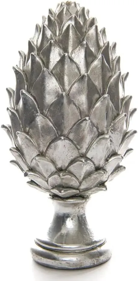 Ceramic Pinecone Ornament (30cm x 15cm x 15cm) (Silver)