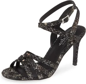 CHARLES DAVID Hippy Silver Dainty Metallic Ankle Strap Formal Dress Sandals