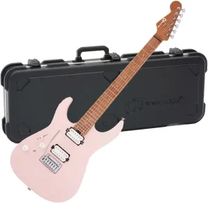 Charvel Pro-Mod DK24 HH 2PT cm LH (Satin Shell Pink), Charvel Hard-Shell Charvel Guitar Case Black Bundle