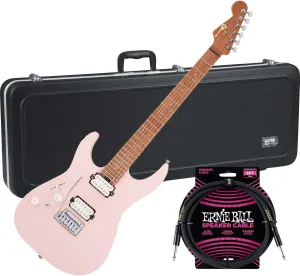 Charvel Pro-Mod DK24 HH 2PT cm LH (Satin Shell Pink), Gator GC-Electric-A Case, EBall Cable Bundle