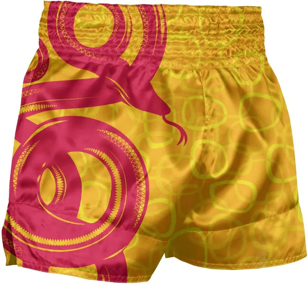 ChenHang Men Thai Boxing Shorts Dazzle Light Japan Tori Pink Snake USA Stars Sports Trunks Athlete Workout Gym MMA Shorts