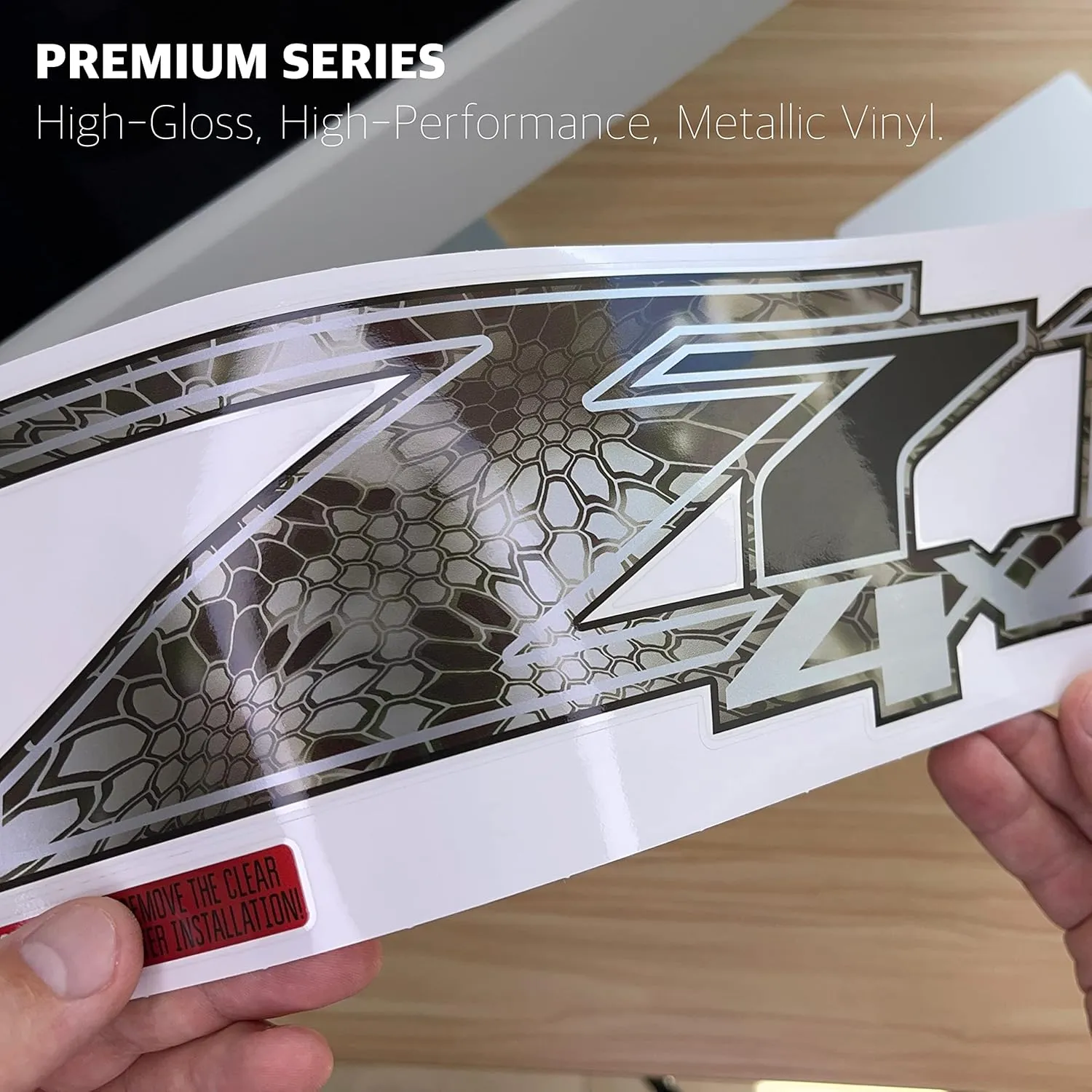 Chevy Silverado Z71 4x4 Decals Stickers (Dimensions 12.5" x 4") - F (2007-2013) Bed Side 1500 2500 HD (Set of 2) (Kryptek Gloss (Premium Series))