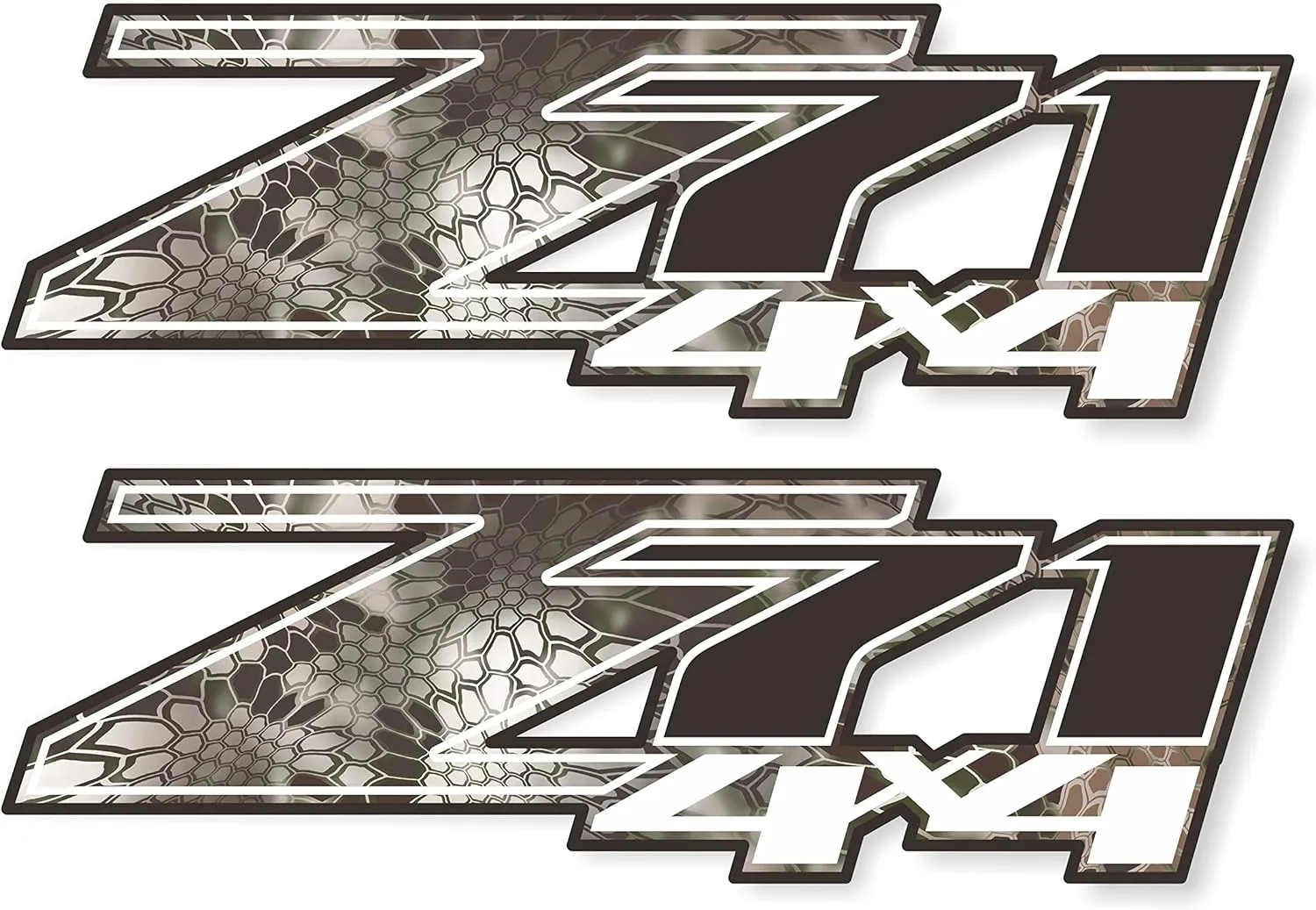 Chevy Silverado Z71 4x4 Decals Stickers (Dimensions 12.5" x 4") - F (2007-2013) Bed Side 1500 2500 HD (Set of 2) (Kryptek Gloss (Premium Series))