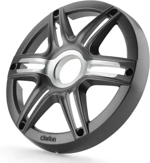 Clarion CMGP-101-SG 10-inch Premium Subwoofer Grille Sport Style, Gray Metallic, with Metallic Silver Accents