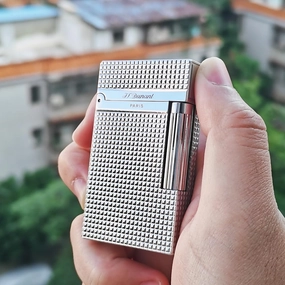 Classic Diamond Head Lighter, Adjustable Soft Flame, Ping Sound, Gift for Men Dad Boyfriend Husband