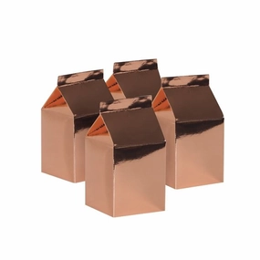 Classic Metallic Rose Gold Paper Milk Box (PK10)