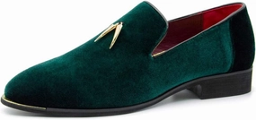 CMM Men's Metallic Penny Slippers Flats Velvet Loafers Slip-On Dress Plus Size Shoes Size 6-13