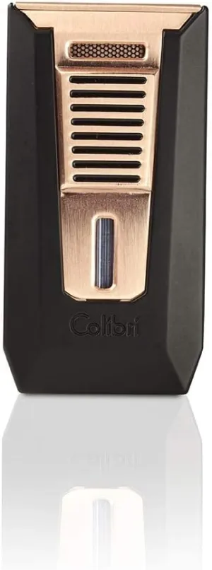 Colibri Slide Double-Jet Lighter - Matte Black   Rose Gold