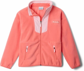 Columbia Youth Unisex Sequoia Grove Full Zip Fleece, Hot Coral/Satin Pink, XX-Small