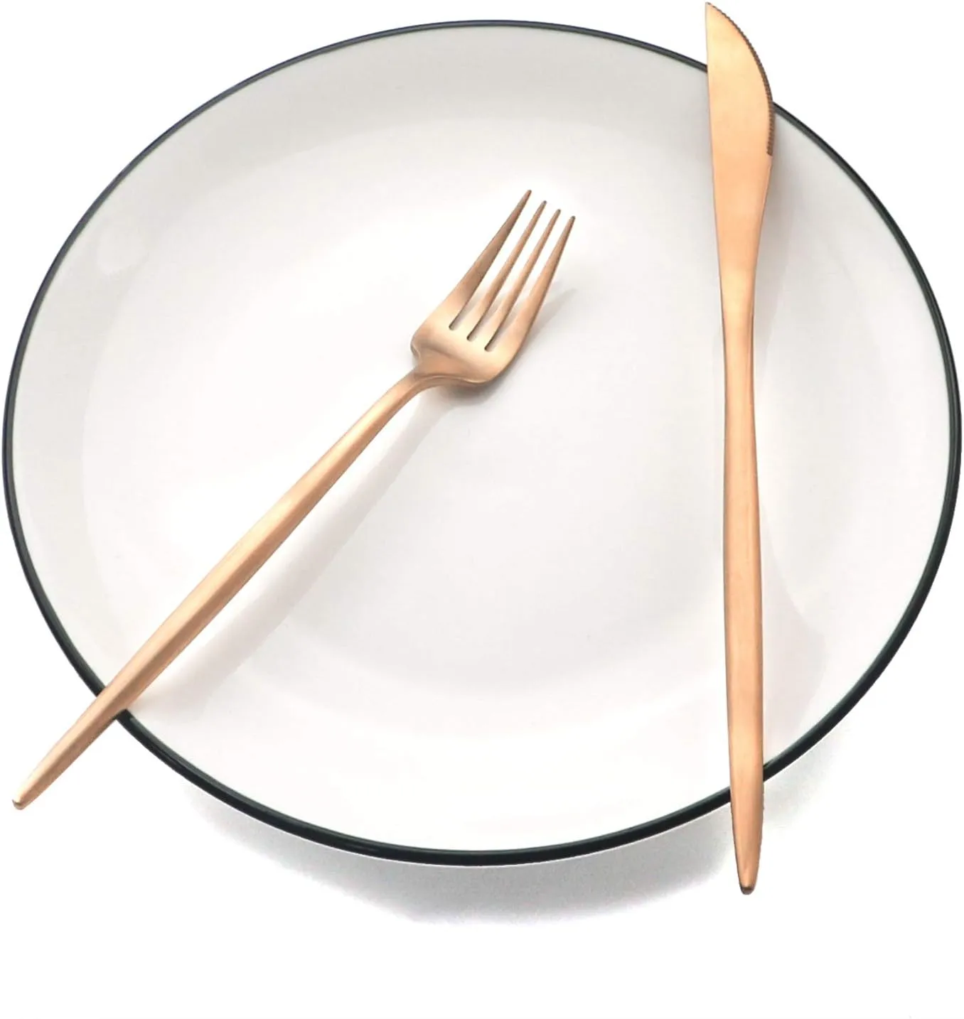 Copper Gold Flatware, Royal 20 Pieces Luxury Matte Finish 18/10 Stainless Steel Tableware Sets for 4 Including Forks Spoons Knives, Camping Silverware Travel Utensils Set Cutlery (Rose Gold)