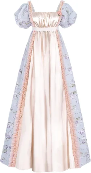 CR ROLECOS Regency Dress Women Empire Waist Regency Costume Victorian Luxurious Satin Dresses