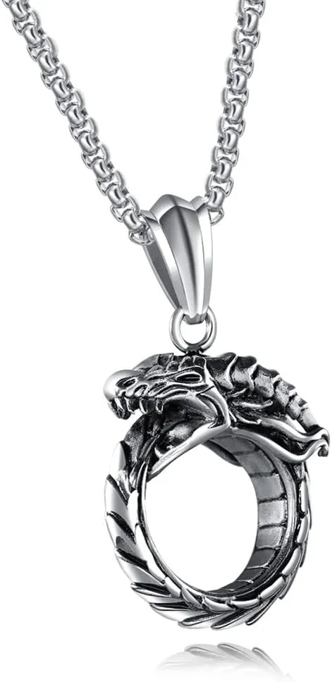 Cross Ring Pendant Necklace Stainless Steel Pendant Necklace for Men Women Best Friend Necklaces