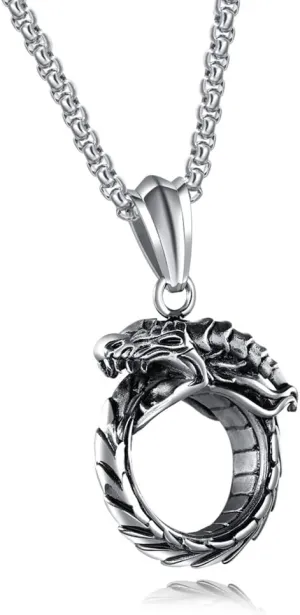 Cross Ring Pendant Necklace Stainless Steel Pendant Necklace for Men Women Best Friend Necklaces