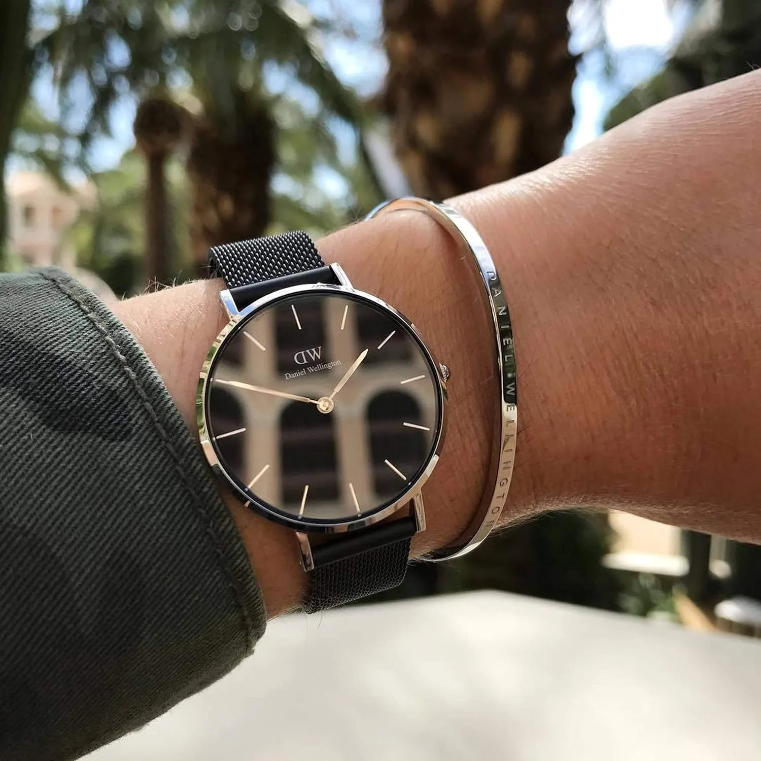 Daniel Wellington Petite Ashfield Watch, Matte Black Mesh Bracelet