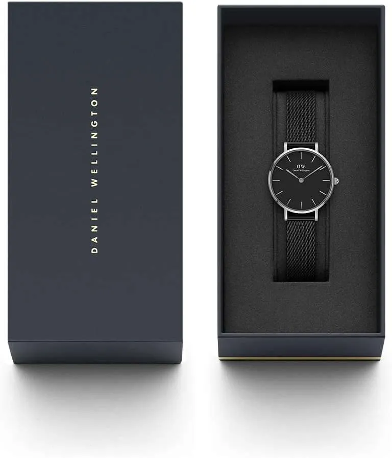 Daniel Wellington Petite Ashfield Watch, Matte Black Mesh Bracelet