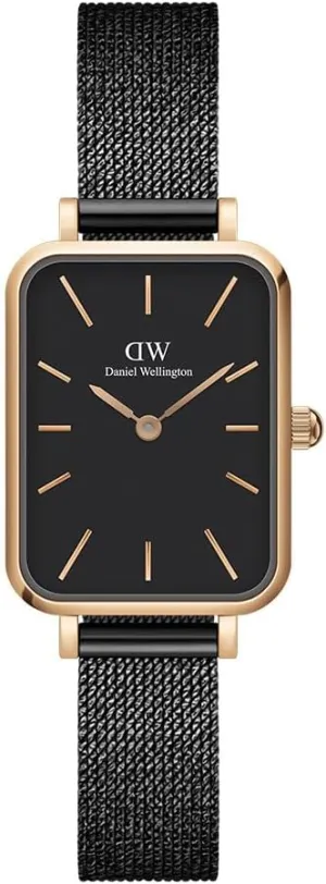 Daniel Wellington Quadro Ashfield Watch, Matte Black Mesh Bracelet, 20x26mm