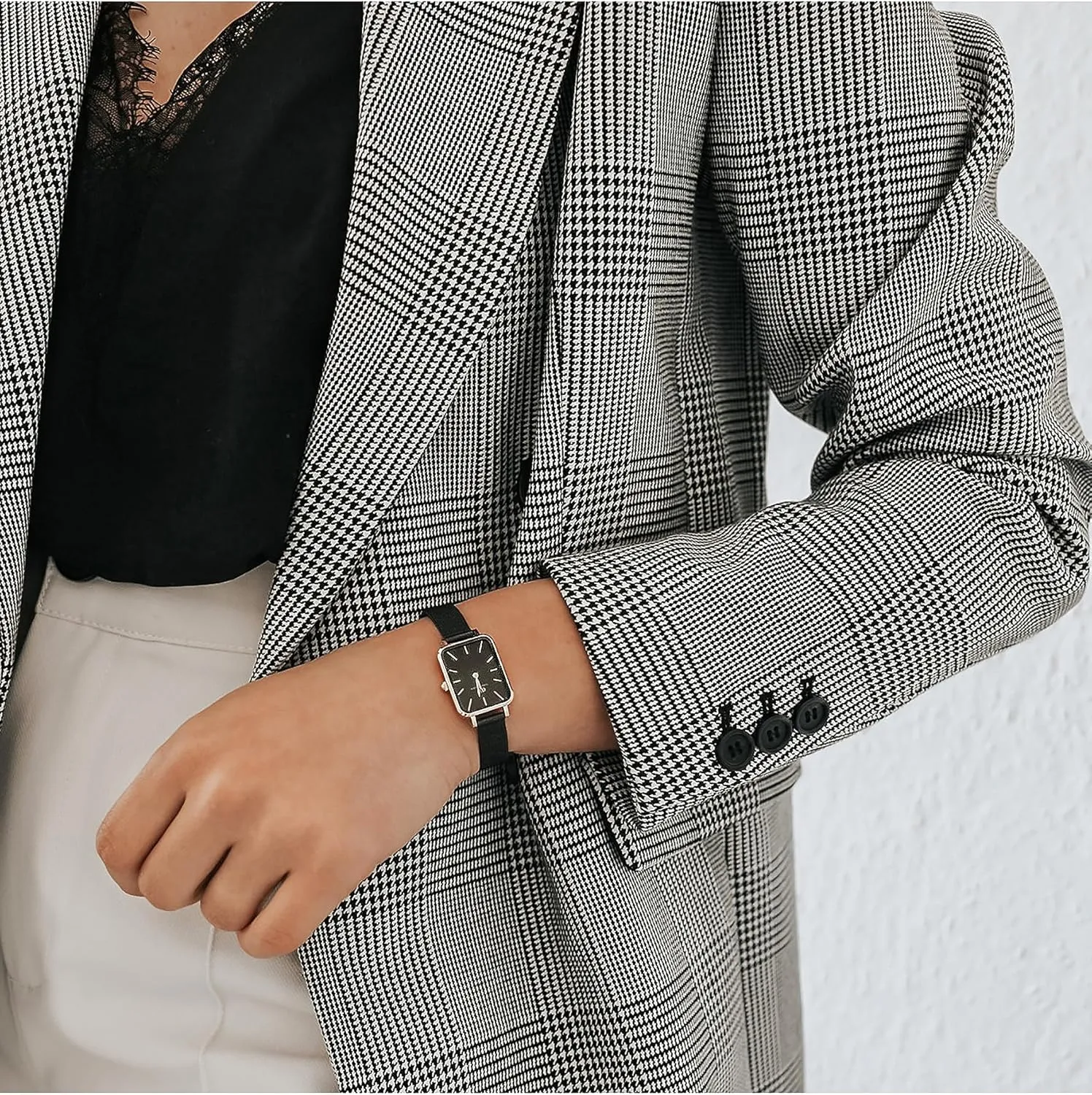 Daniel Wellington Quadro Ashfield Watch, Matte Black Mesh Bracelet, 20x26mm