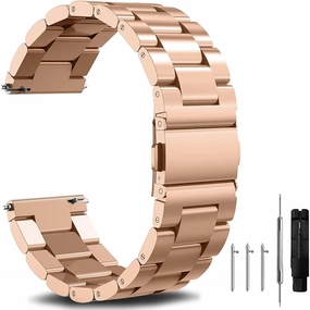 DASEB Quick Release Stainless Steel Watch Band Metal Matte brushed Watch Strap 18mm 20mm 22mm Smartwatch Replacement Band Men Women