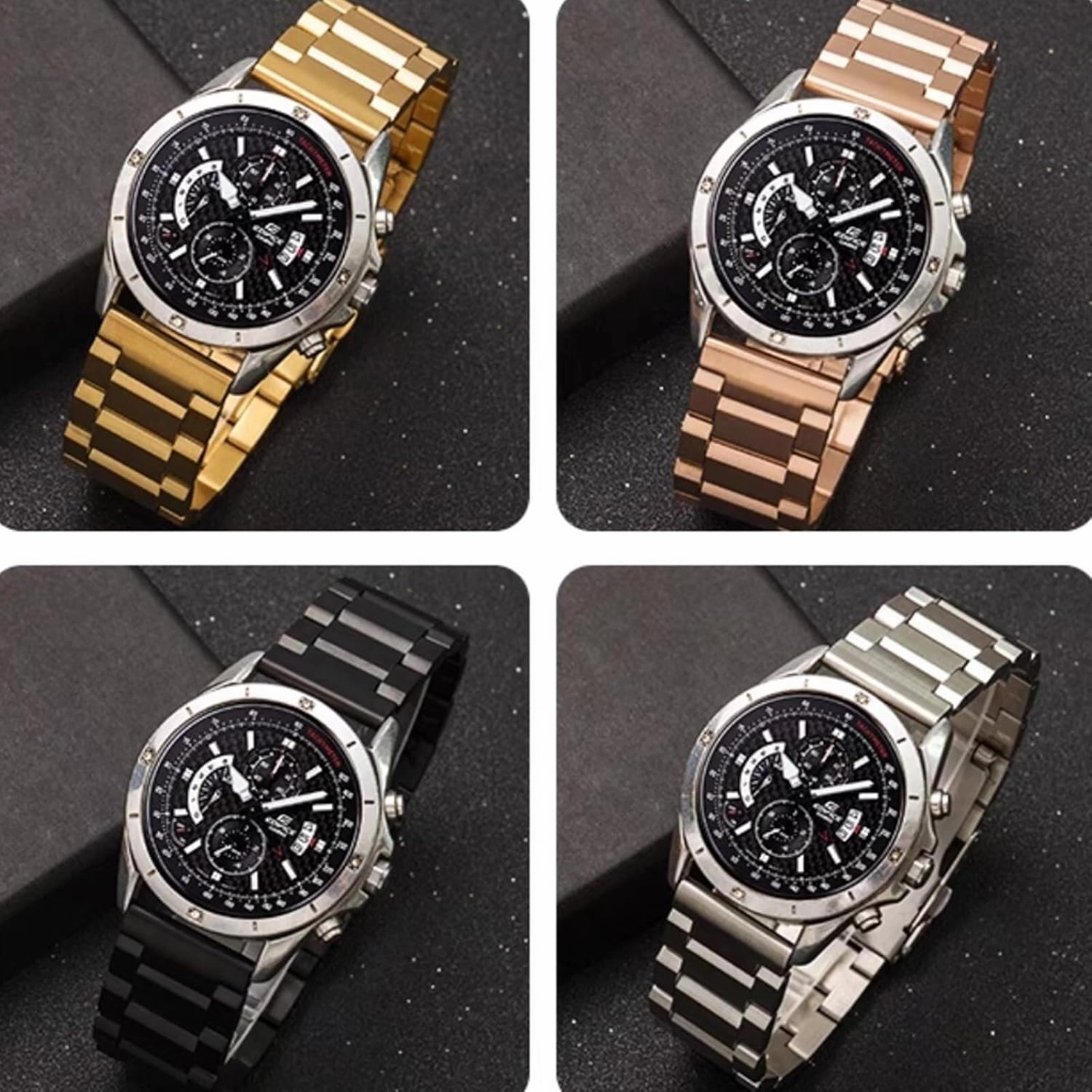 DASEB Quick Release Stainless Steel Watch Band Metal Matte brushed Watch Strap 18mm 20mm 22mm Smartwatch Replacement Band Men Women