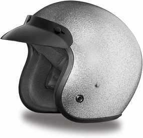 Daytona Helmets 3/4 Shell Open Face Motorcycle Helmet – DOT Approved [Silver Metal Flake] [M]
