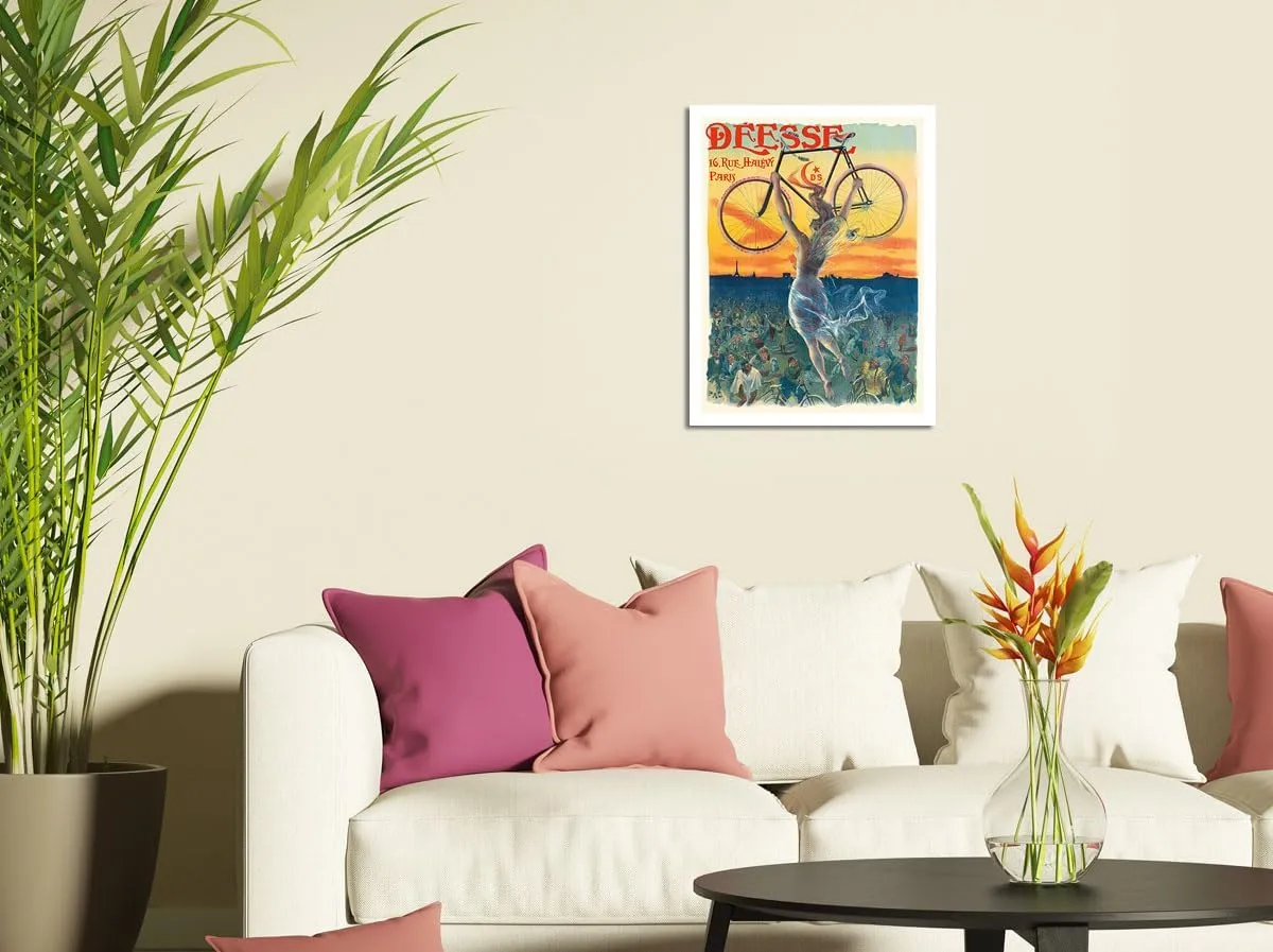Déesse Bicycles - Paris France - Winged Goddess - Vintage Advertising Poster by Jean de Paleologue c.1898 - Fine Art Matte Paper Print (Unframed) 18x24in