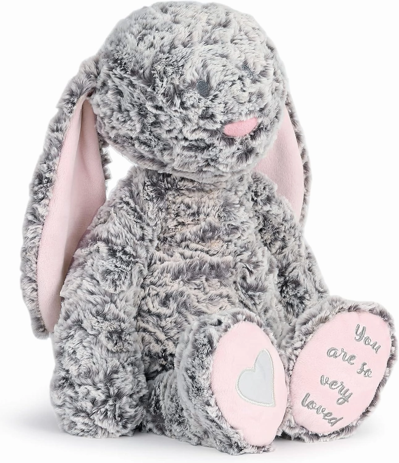 DEMDACO Isabella Bunny You are So Very Loved Soft Pink 12 inch Plush Fabric Figure Toy