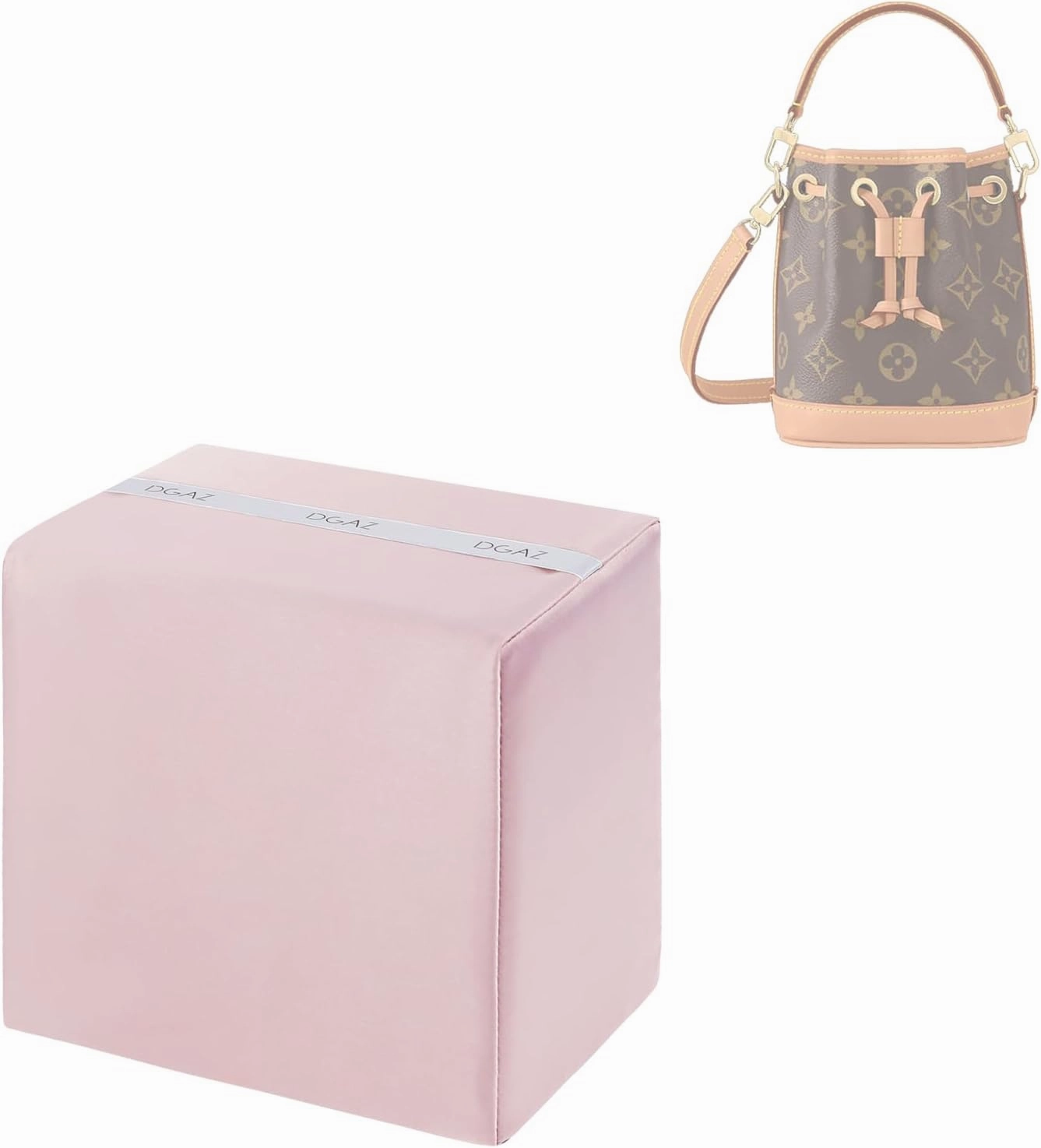 DGAZ Purse Pillow Insert for LV Nano Noe bags, Memory Foam, Silky Pillow Shaper for Luxury Handbags(Pink,Noe BB)