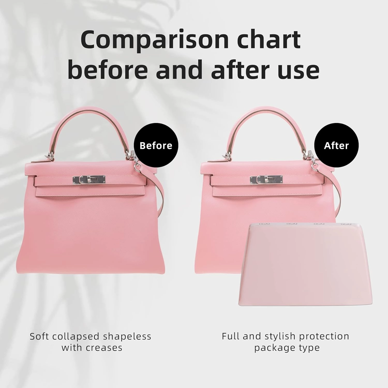 DGAZ Purse Pillow Shaper Insert for Hermes Kelly Bags, Silky Pillow Shaper for Luxury Handbags(Pink,KLmini2)