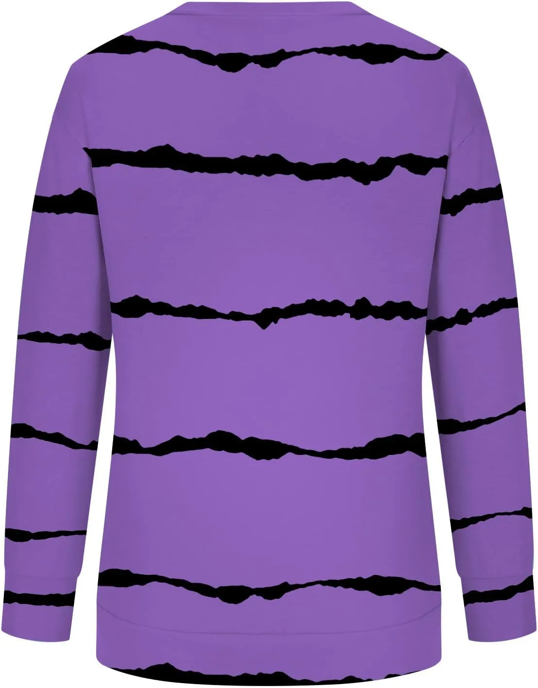 DOLKFU Sweatshirt for Women 2023 Fashion Long Sleeve Crewneck Shirts Blouse Striped Print Tops Casual Loose Blouses