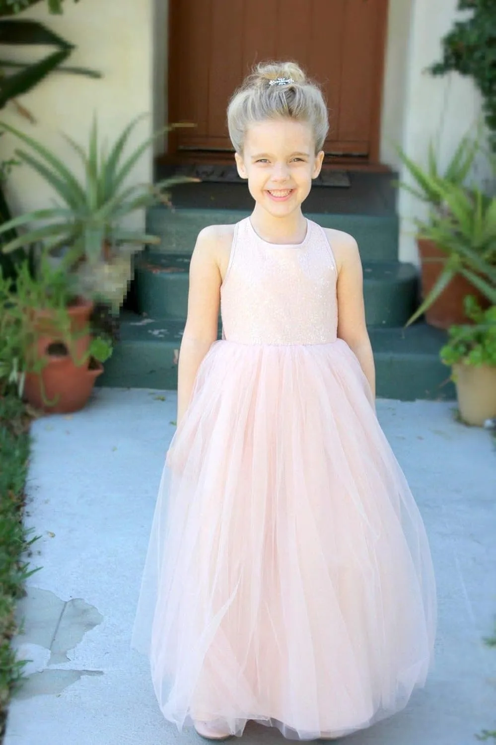 ekidsbridal Crossed Straps A-Line Junior Flower Girl Dresses Pageant Dress Ball Gown 177