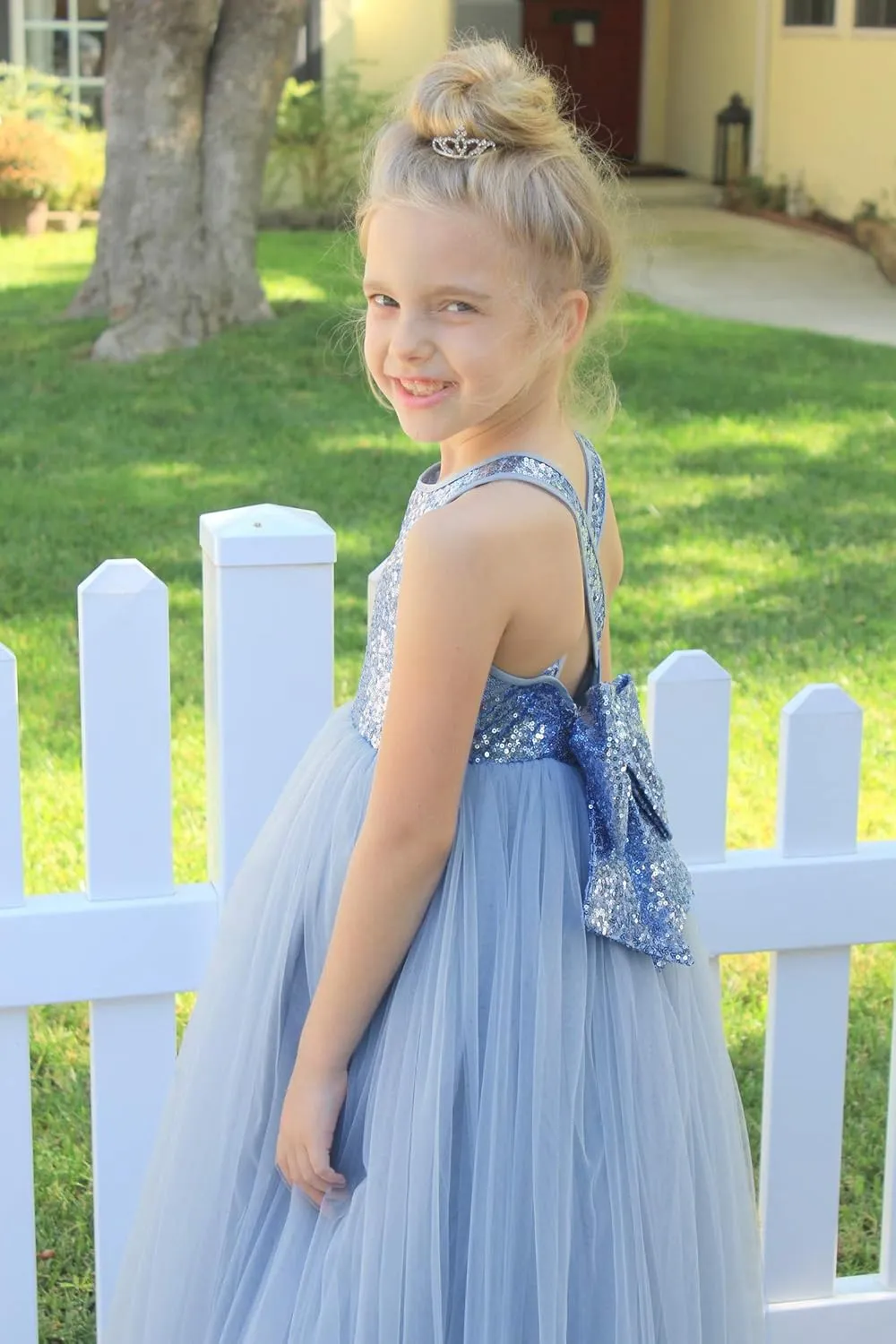 ekidsbridal Crossed Straps A-Line Junior Flower Girl Dresses Pageant Dress Ball Gown 177