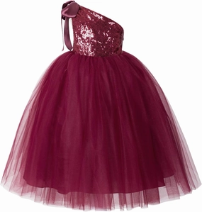 ekidsbridal One-Shoulder Sequin Tutu Flower Girl Dress Corset Dress Wedding Pageant Dresses Ball Gown Tutu Dresses
