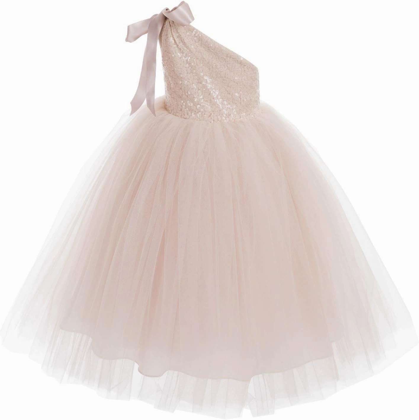 ekidsbridal One-Shoulder Sequin Tutu Flower Girl Dress Corset Dress Wedding Pageant Dresses Ball Gown Tutu Dresses