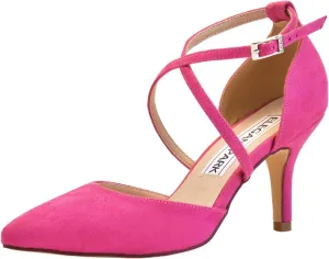 ELEGANTPARK Heels for Women Closed Toe Strappy Pointed High Heel Pumps Satin Pointy Wedding Evening Dress Shoes