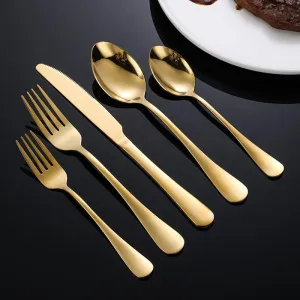 ELEGANTZ Modern 5-Piece Flatware Set – Premium Stainless Steel – 20-Piece Cutlery Set for 4 – Durable Silverware – Dishwasher Safe, Rust-Resistant, Elegant Tableware for Home & Dining