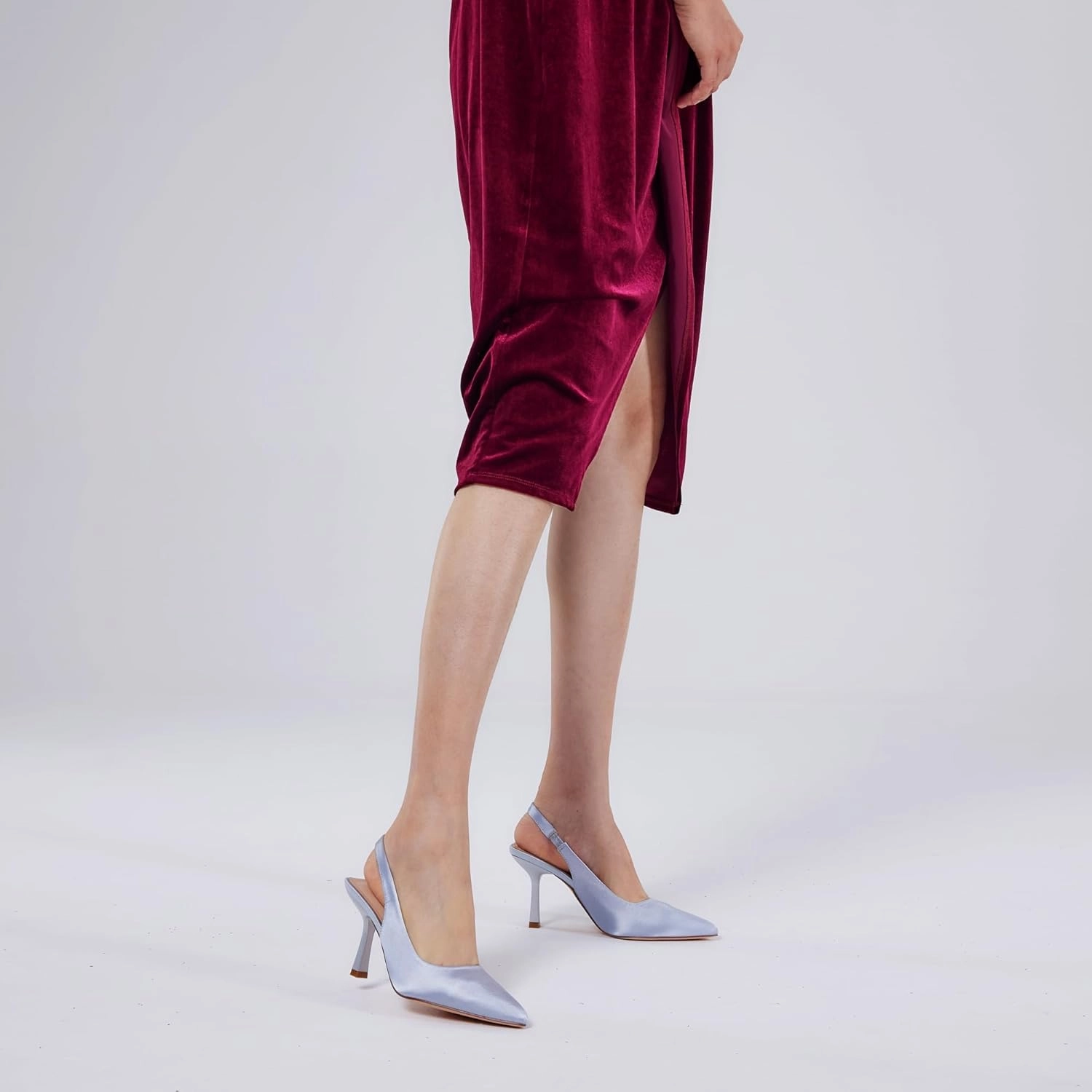 Elisabet Tang 3.14 in Trendy Slingback Stiletto Pumps for Women - Sexy Slip on Pointed Closed Toe mid High Heels Daily Party Office