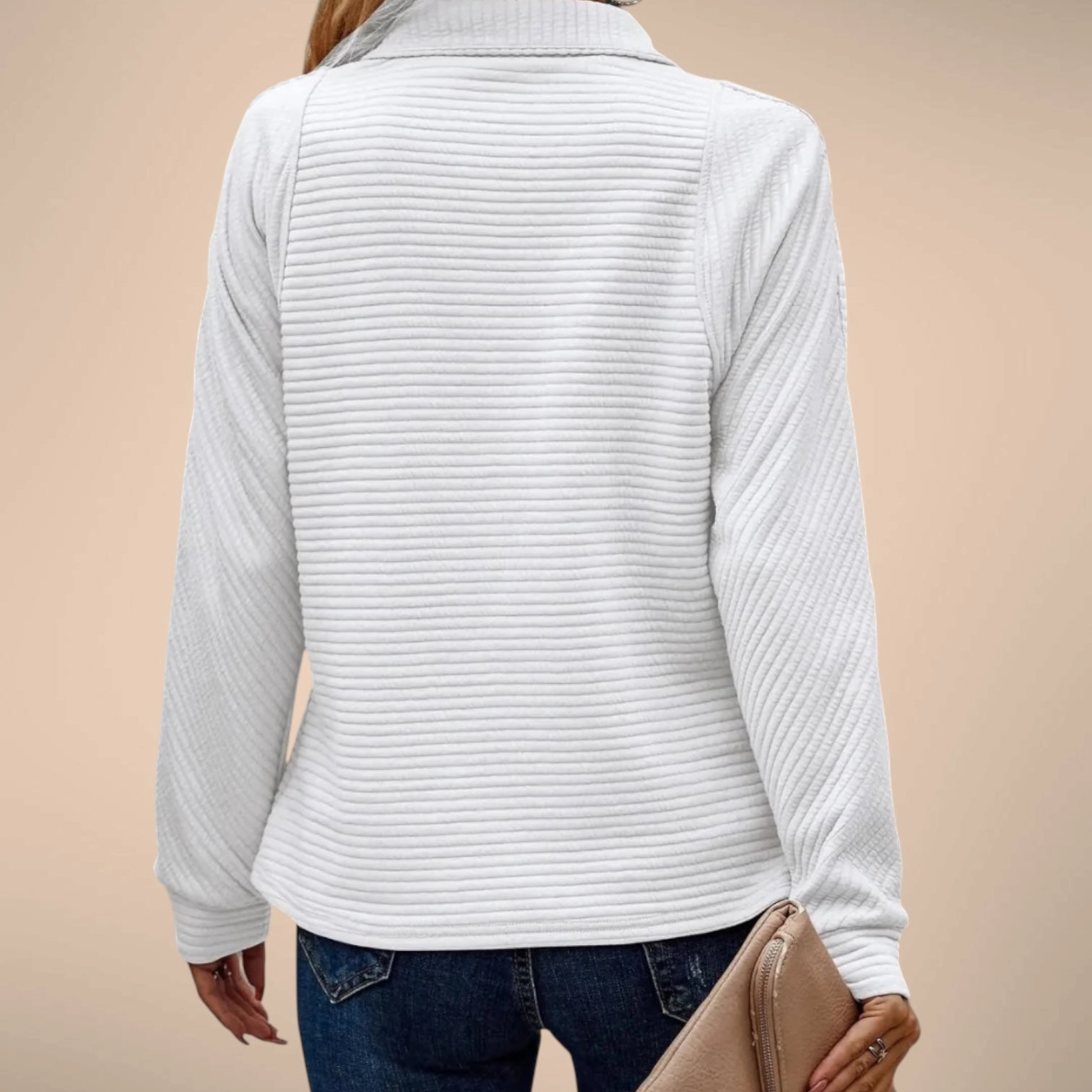 Elise Ribbed Half-Zip Sweater