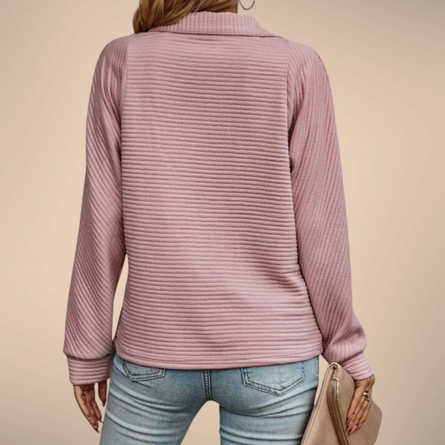 Elise Ribbed Half-Zip Sweater