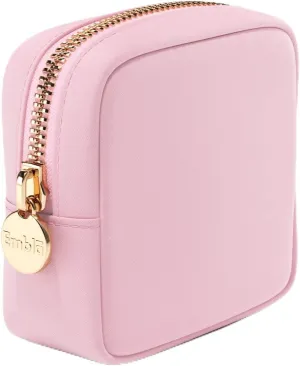 Embla Makeup Bag Travel Cosmetics Pouch and Toiletry Bag, Nylon Zipper Pouch Purse, Cute Make Up Organizer Storage Tote for Women Girls, Waterproof Travel Skincare Case, Small Makeup Bags, Ballet Pink