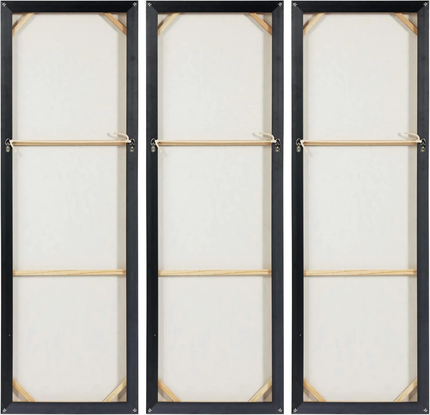 Empire Art Direct Abstract Wall Art Textured Hand Painted Canvas by Martin Edwards, Triptych, 60" x 20" each, Silver Ice