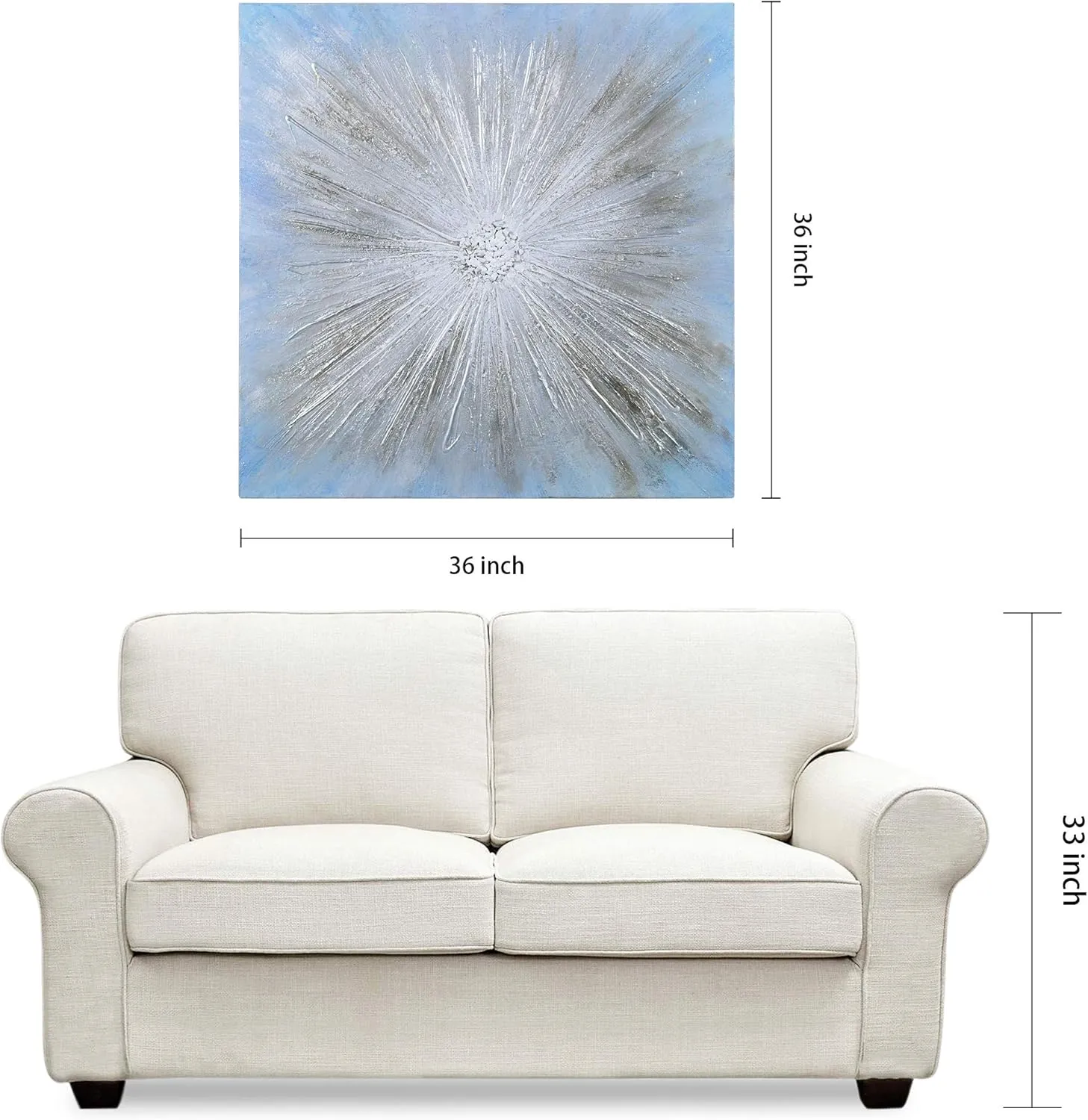 Empire Art Direct Abstract Wall Art Textured Hand Painted Canvas by Martin Edwards, Unframed, 36" x 36", Supernova