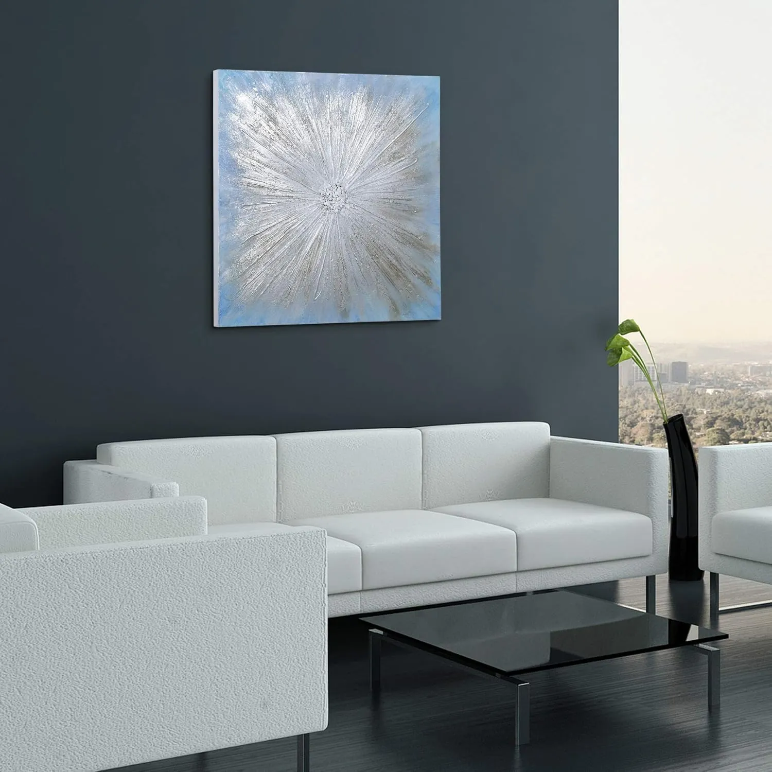 Empire Art Direct Abstract Wall Art Textured Hand Painted Canvas by Martin Edwards, Unframed, 36" x 36", Supernova