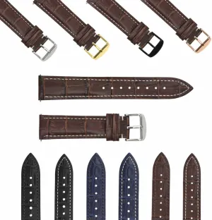 Ewatchparts 16-18-19-20-22-24mm Genuine Leather Watch Band Strap Quick Release Spring Bar