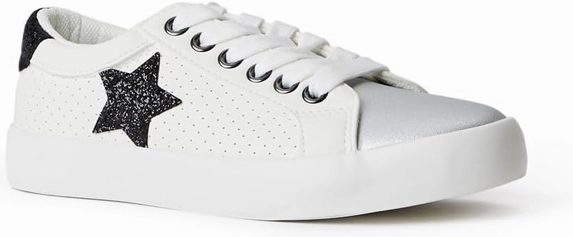 FabKids Kids Sneakers Boys Girls White Shoes Low Top Lace Up Footwear for Toddler Little Kid Big Kid