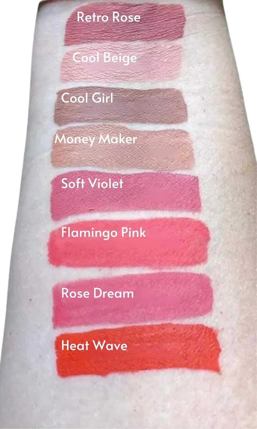 FARMASi Make Up Matte Liquid Lipstick, Long-Lasting and Ultra-comfortable, High-Impact, Lightweight, Organic, Pure Pigments 0.14 fl.oz (Retro Rose)
