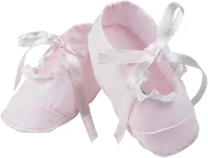 Feltman Brothers Pink Girls Lace Trimmed Booties 6-9 Months