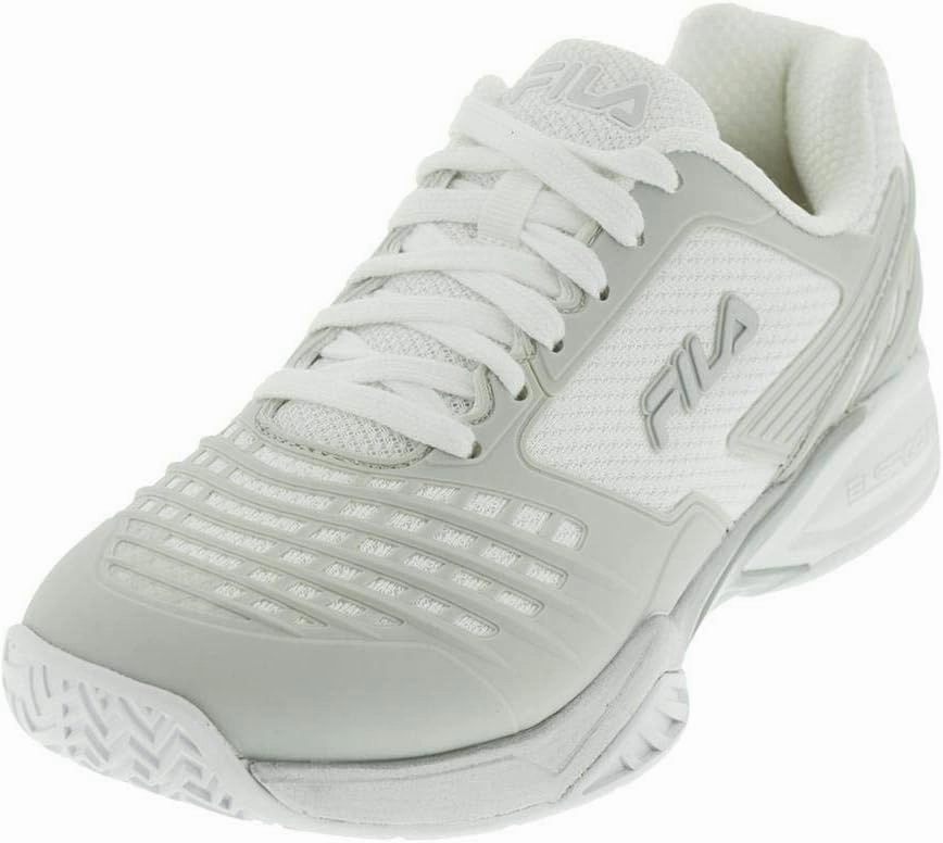 Fila Women's Axilus Energized Tennis Shoe, White/Metallic Silver (6.0)