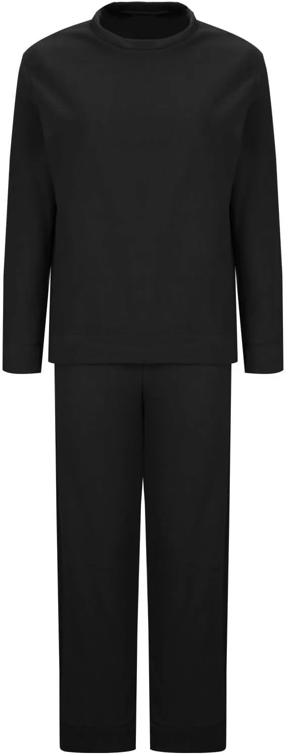 Fleece Pajamas Women 2 Piece Sets Crewneck Long Sleeve Tops Drawstring Pants Winter Casual Solid Color Home Outfits