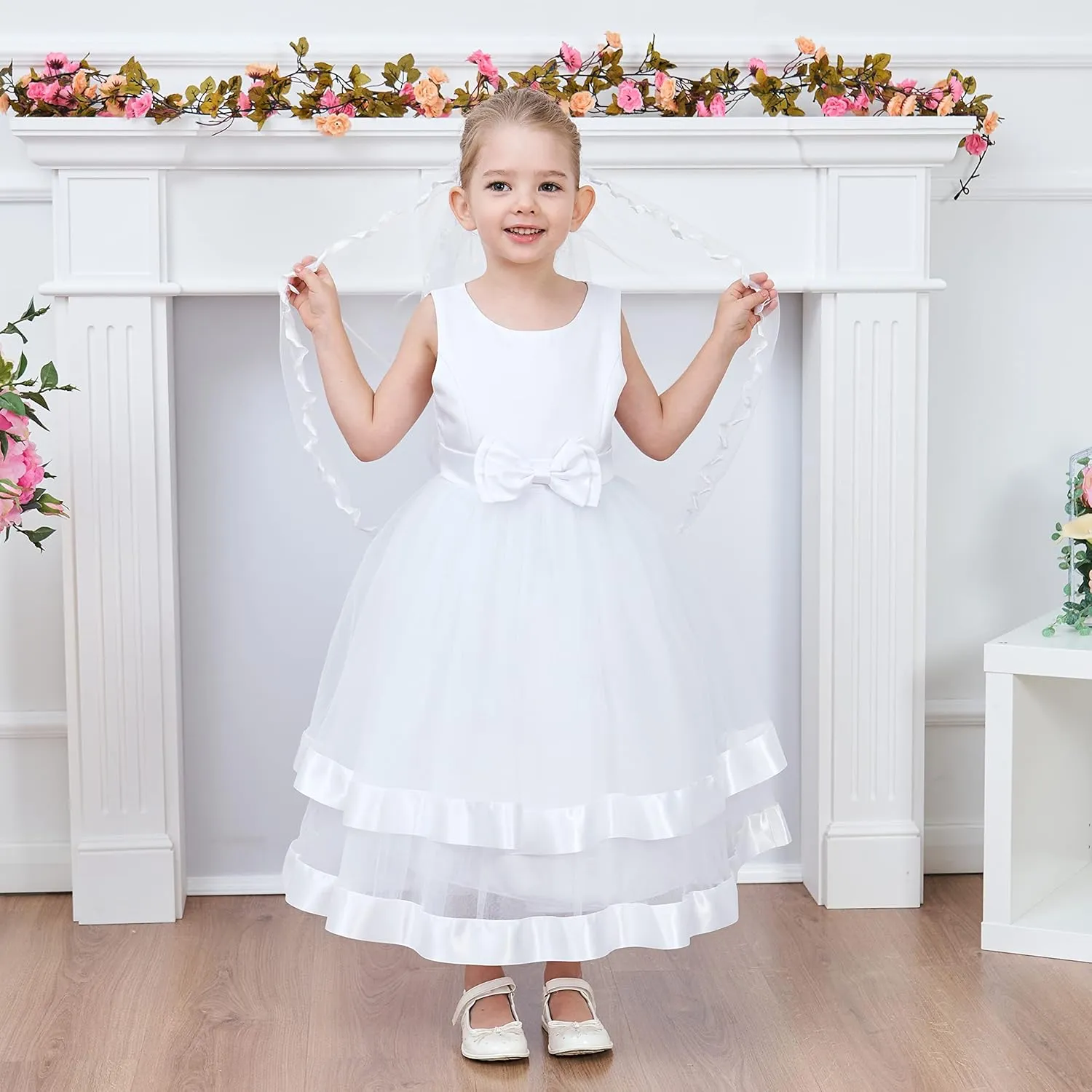 Flower Girl Dress Elegant Party Ball Gowns Vintage Pageant Princess Formal Dress